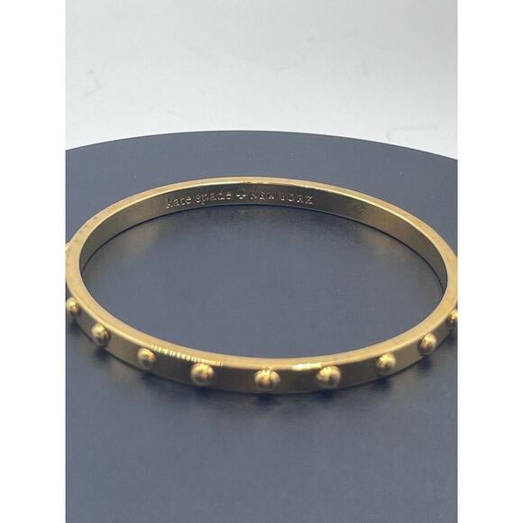 Kate Spade New‎ York Beaded Dot Gold Plated Narrow Bangle Bracelet - Picture 5 of 10